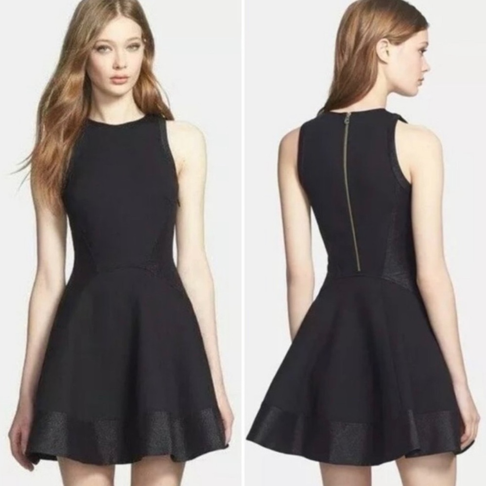 Ted Baker Black Jimena Fit & Flare Dress Shimmery Size 0